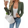 thumbnail image 3 of Blazer para Mujer, Ligero, Informal, Elegante, con Cuello Chal y Abertura Frontal. Verde XXL, 3 of 10