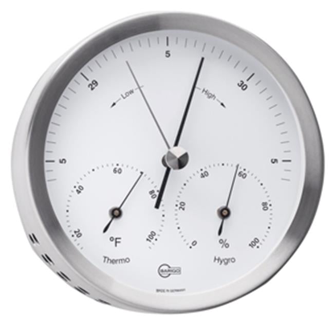 Barigo 317M Steel Series Barometer Thermometer Hygrometer, Stainless