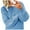 Blue, variant on Ediodpoh Women Casual Solid Color Thickened Warm Sweater Patchwork O Neck Knit Tops for Women for Fall and Winter Beige M