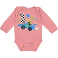 thumbnail image 3 of Inktastic Happy 1st Birthday Blue Racing Car Boys or Girls Long Sleeve Baby Bodysuit, 3 of 5