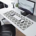 thumbnail image 2 of Long Mouse Pads for Desk,Gray Geometric Quatrefoil Pattern Desk Mats on Top Of Desks, Desk Mouse Pad Extra Large with 3mm Non-Slip Base and Stitched Edge for Gaming,Office,Work,Home 31.5"x11.8", 2 of 6