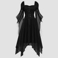 thumbnail image 2 of Dresses For Women Plus Size Fashion Gothic Vintage Midi Dress Croset Long Flare Sleeve Irregular Length Dress Short Sleeve Chiffon Dress Party Dress, 2 of 7