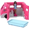 thumbnail image 2 of ​Barbie Mini BarbieLand Doll & Toy Vehicle Set, 1.5-inch Barbie Doll & DreamCamper with Working Doors & Color-Change Pool, 2 of 6