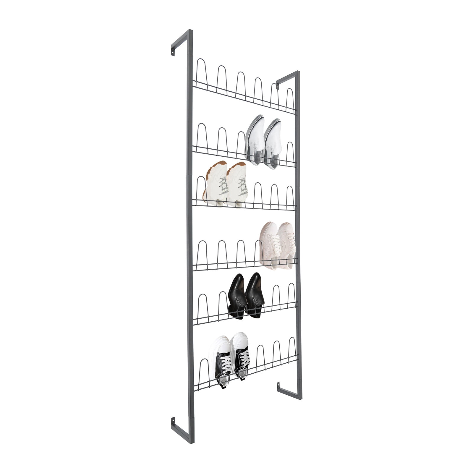 PEAKORA18 Pairs Wall Mounted Shoe Rack Wall Hanging Shoes Organizer Storage Stand Rack