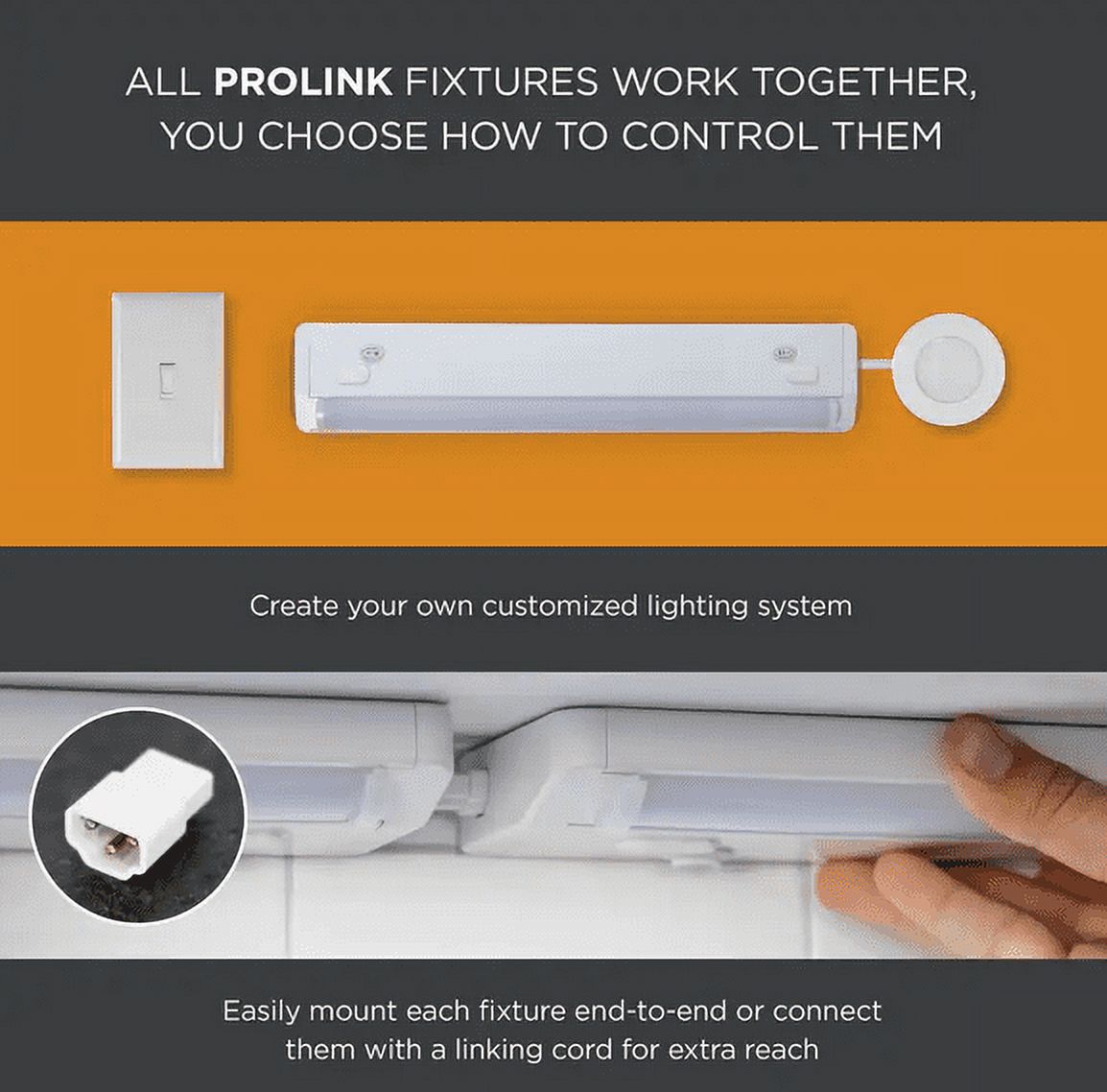 ProLink Hardwired 18 in. LED White Under Cabinet Light, 3 Color Temperature - image 2 of 5