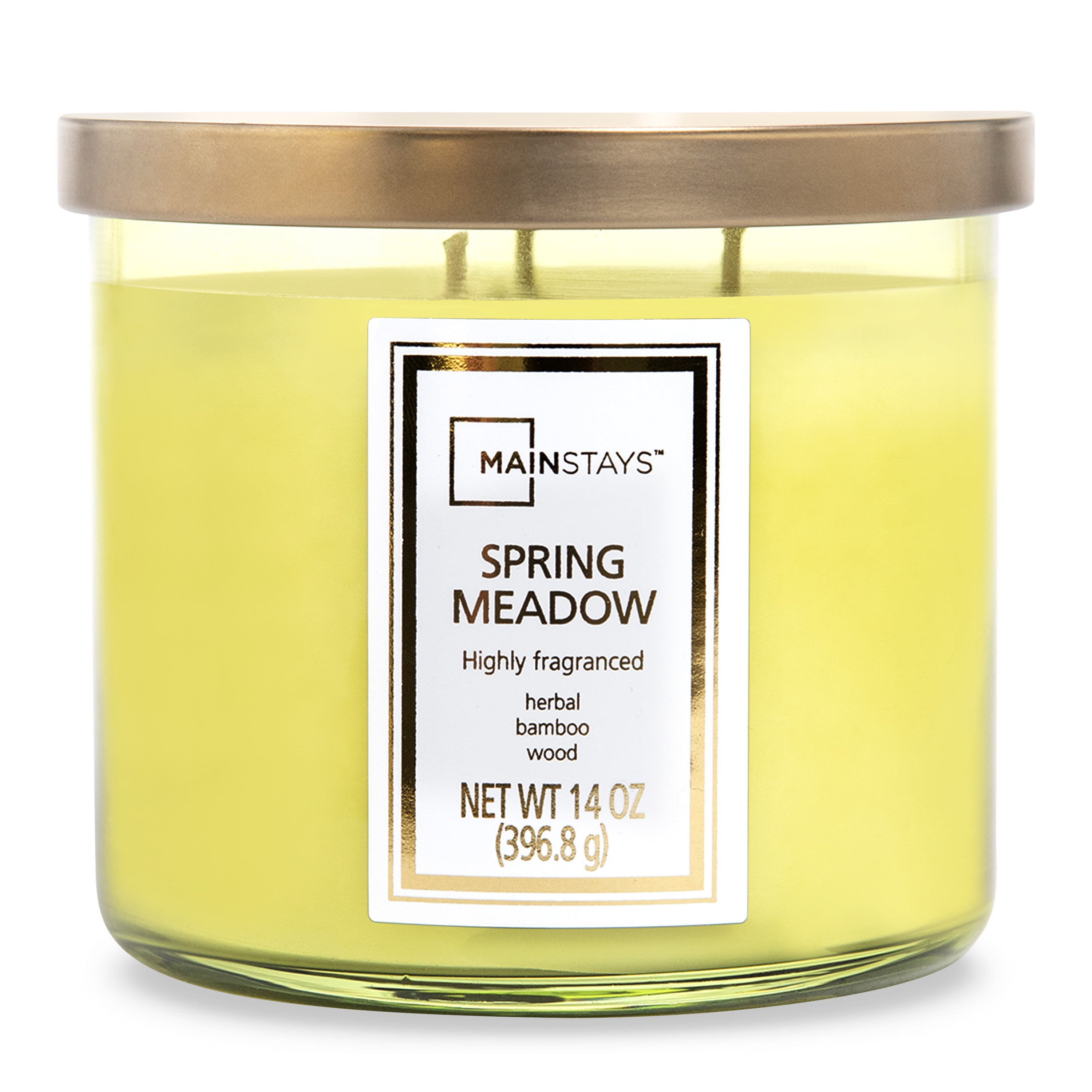 Mainstays 3Wick Candle, Spring Meadow, Colored Jar 14 oz