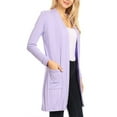 thumbnail image 3 of Women's Long Sleeves Relexed Fit Open Front Side Pockets Solid Cardigan, 3 of 4