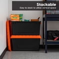 thumbnail image 4 of IRIS 22 Gallon Black Plastic Latching Storage Bin with Lid Tote, Plastic Storage Container with Lid, 2-Pack, 4 of 10
