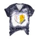 thumbnail image 4 of Fiudx Camisetas para Mujer Blusa Holgada de Manga Corta con Cuello En V Informal Estampada a La Moda para Mujer, 4 of 5