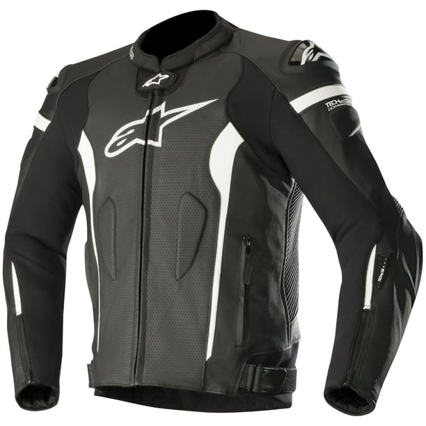 Alpinestars Men S Missile Black And White Leather Jacket Tech Air Compatible Multi Walmart Com Walmart Com