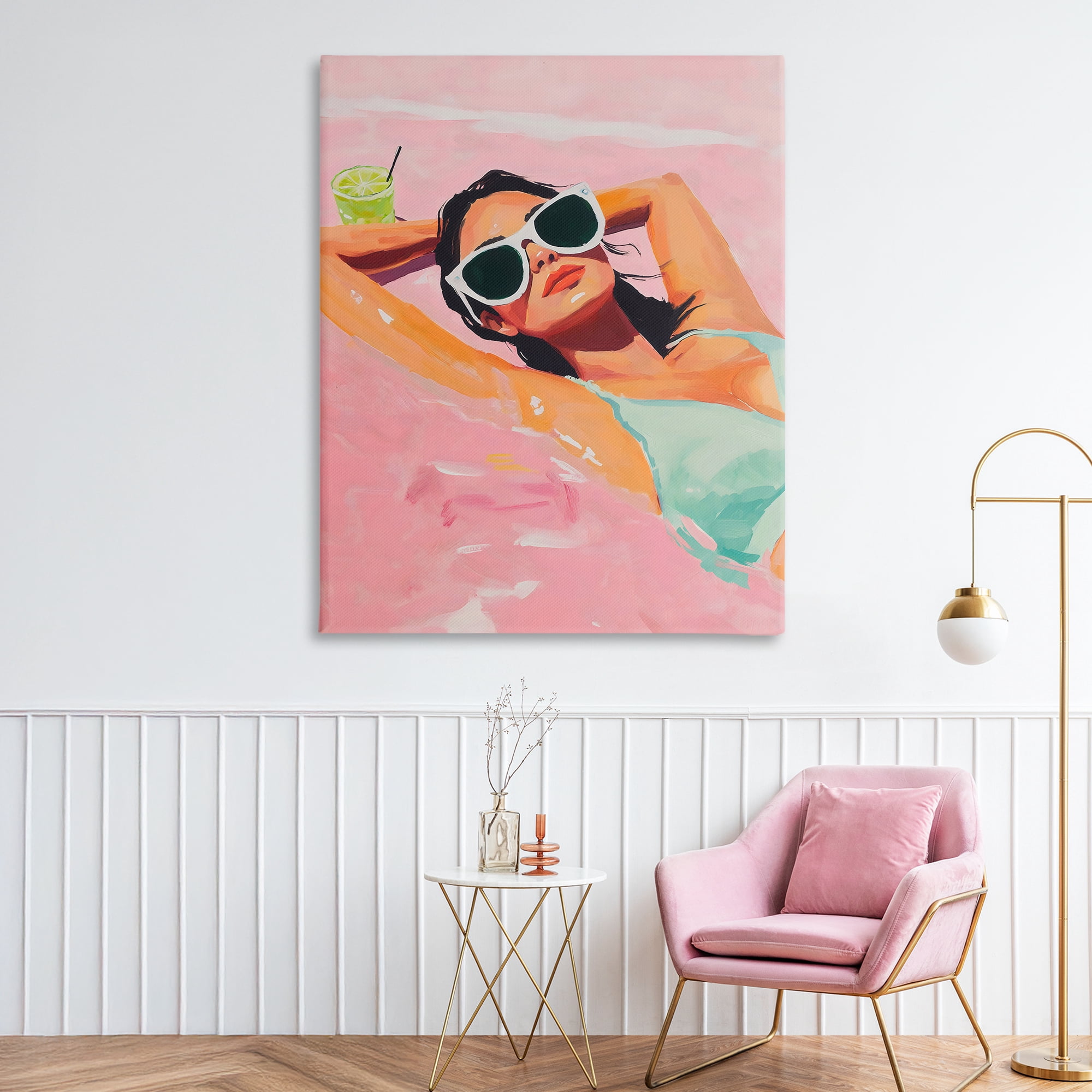 Stupell Industries Trendy Summer Girl Canvas Wall Art, design by The Prints Vibe