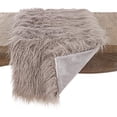thumbnail image 2 of Fennco Styles Decorative Faux Mongolian Fur Runner (Fog, 16"x90" Oblong), 2 of 2