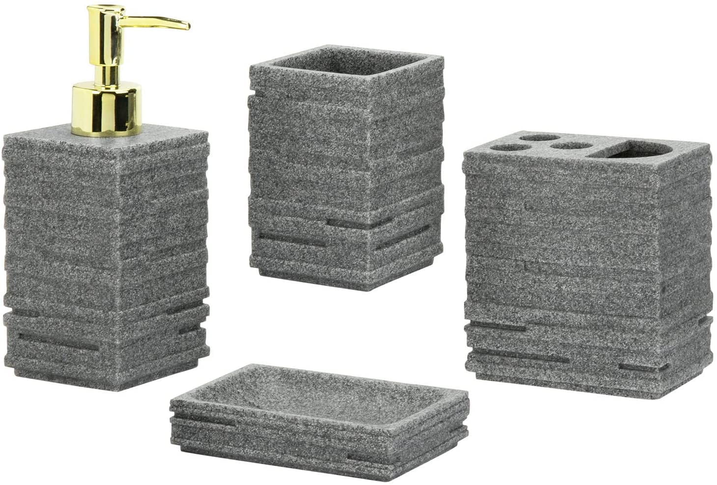 MyGift Modern Gray Stone Style Bathroom Accessories 4 Pcs Set Walmart   2f9540ca D220 42a0 82e2 748669075c99.f922be7222117f53fefa91cdc0f5fd62 