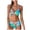 Blue, variant on DOPI Women Push Up Splice Vintage Print Two Pieces Bikini Swimwear Swimsuit Beach Set