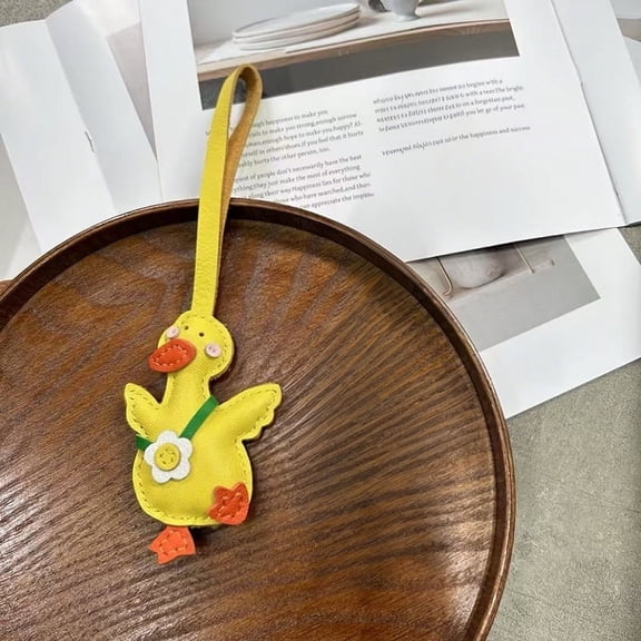 Cute Cartoon Duck Bag Charm High Quality Cute Leather Fashion Charm Bag Keyring Backpack Decoration Accessories Gifts