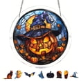 thumbnail image 2 of Halloween Acrylic Puzzle Suncatcher with Multiple Seasonal Patterns for Window Hanging Home Decor Holiday Gift, 7.4x7.4 Inches, 2 of 9