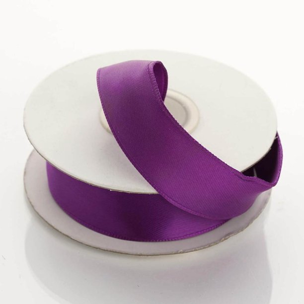 4PC 10 Yards 7/8" Eggplant Wired Edge Satin Ribbon