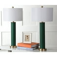 thumbnail image 3 of SAFAVIEH Ollie 31.5 in. H Faux Column Table Lamp, Dark Green Faux Woven Leather, Set of 2, 3 of 6
