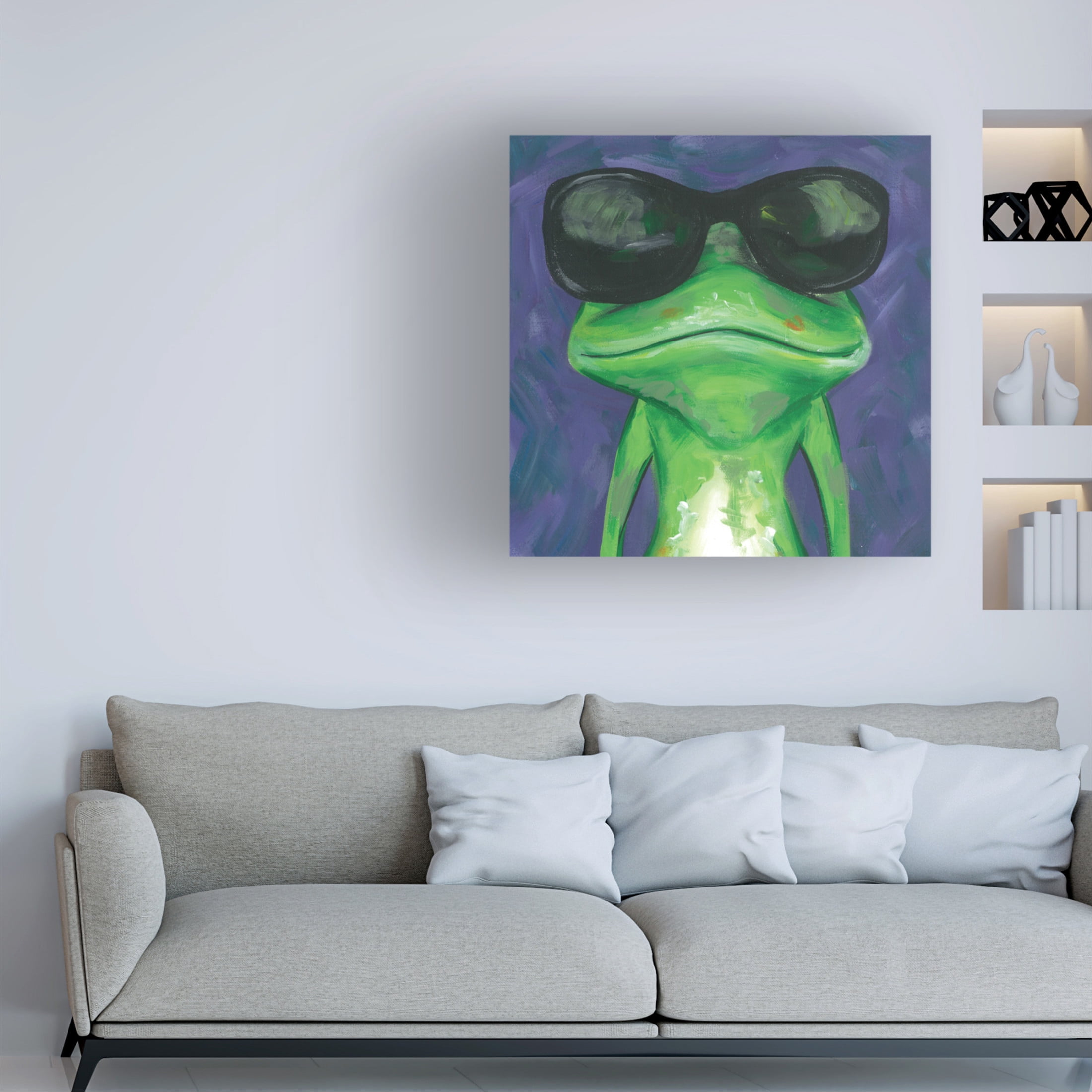 Canvas Wall Art - Jennifer Rutledge 'Dapper Animal II' Wall Art for Living Room, Bedroom, or Office Décor by Trademark Fine Art - 18 x 18 Inches