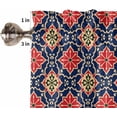 thumbnail image 5 of Kitchen Curtains Set, Red Navy Blue Kitchen Curtains and Valances Set, Morocco Modern Geometric Ethnic Art Rod Pocket Tier Curtains 36 Inch Length for Cafe/Bedroom Windows, 5 of 6