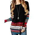 thumbnail image 1 of MAWCLOS Ladies Irregular Hem Color Block Pullover Loungewear Long Sleeve Tee Black XXXL, 1 of 3