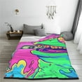 thumbnail image 5 of Salouo Psychedelic Cartoon Frog Print Bed Blankets,Flannel Blanket Comfortable Air Conditioning Blanket Lightweight Blanket for Sofa Bed Travel & Couch -80"x60", 5 of 8