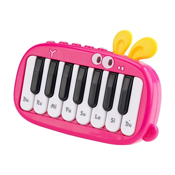 Juguetes para la piscina, juguetes para bebés, juguetes para niños pequeños, piano de bolsillo multifuncional infantil con botones de colores, piano electrónico musical con forma de mascota, rompecabe
