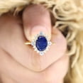 thumbnail image 4 of SHREENATHJEWELRY 8x6MM / 2Ct Oval Cut Lapis Lazuli Ring Engagement Ring CZ Diamond Halo Wedding Ring Blue Gemstone Ring Christmas Gift For Wife, 4 of 7