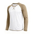 thumbnail image 6 of Men's Long Sleeve Raglan T-Shirt Cotton Blend Pullover Top | Crewneck Solid Athletic Fit Quick Dry Activewear for Casual Daily Gym Workout Running Sports Layering Style | Zenithor,White 3XL, 6 of 8
