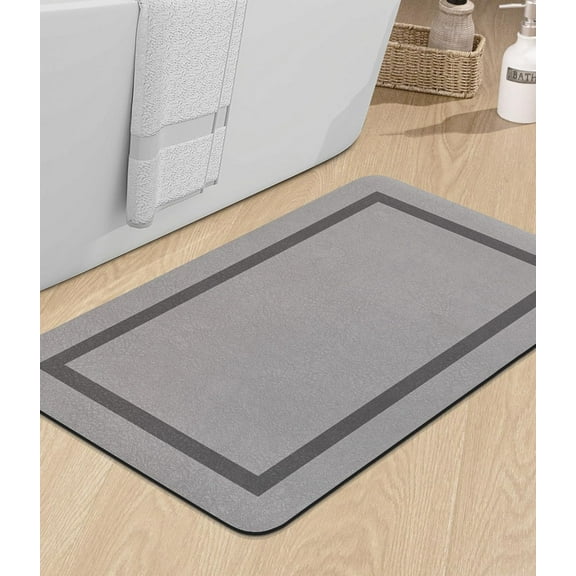 Bathroom Mat Rugs Large 48x24, Ultra Thin Magic Mat Bathroom Rug Non Slip Bath Rugs Quick Dry Absorbent Bath Mats for Bathroom Floor, (Dark Green, 48"x24")