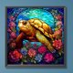 thumbnail image 3 of Kit de pintura por números sobre lienzo, arte al óleo artesanal, imagen de tortuga, decoración de pared del hogar, 40 X 40cm, 3 of 9