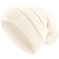 thumbnail image 2 of Womens Pompom Beanie Hat Knit Winter Hat with Warm Fleece Lined, 2 of 8