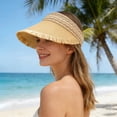 thumbnail image 2 of Womens Sun Hats Foldable Large Brimmed Grass Beach Hat, 2 of 7