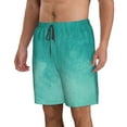thumbnail image 2 of Cauagu Teal Turquoise1 Print Men's Swim Trunks,Hawaiian Bathing Suit Swimsuits Beach Shorts with Pockets for Men Quick Dry Swimming Board Shorts-Large, 2 of 6