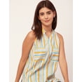 thumbnail image 5 of Moomaya Chic Cotton Sleeveless High-Low Top - Versatile Women's Summer Blouse, 5 of 9