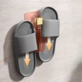 thumbnail image 3 of Wall-Mounted Slipper Rack with Adhesive Installation, No Drill Bathroom Organizer for Shoes and Sandals, Compact Plastic Design for Space-Saving Storage, 3 of 6