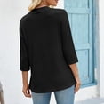 thumbnail image 6 of Womens Casual Open Front Cardigans Lightweight Soft Summer Draped Ruffles 3/4 Sleeve Cardigan, 6 of 7