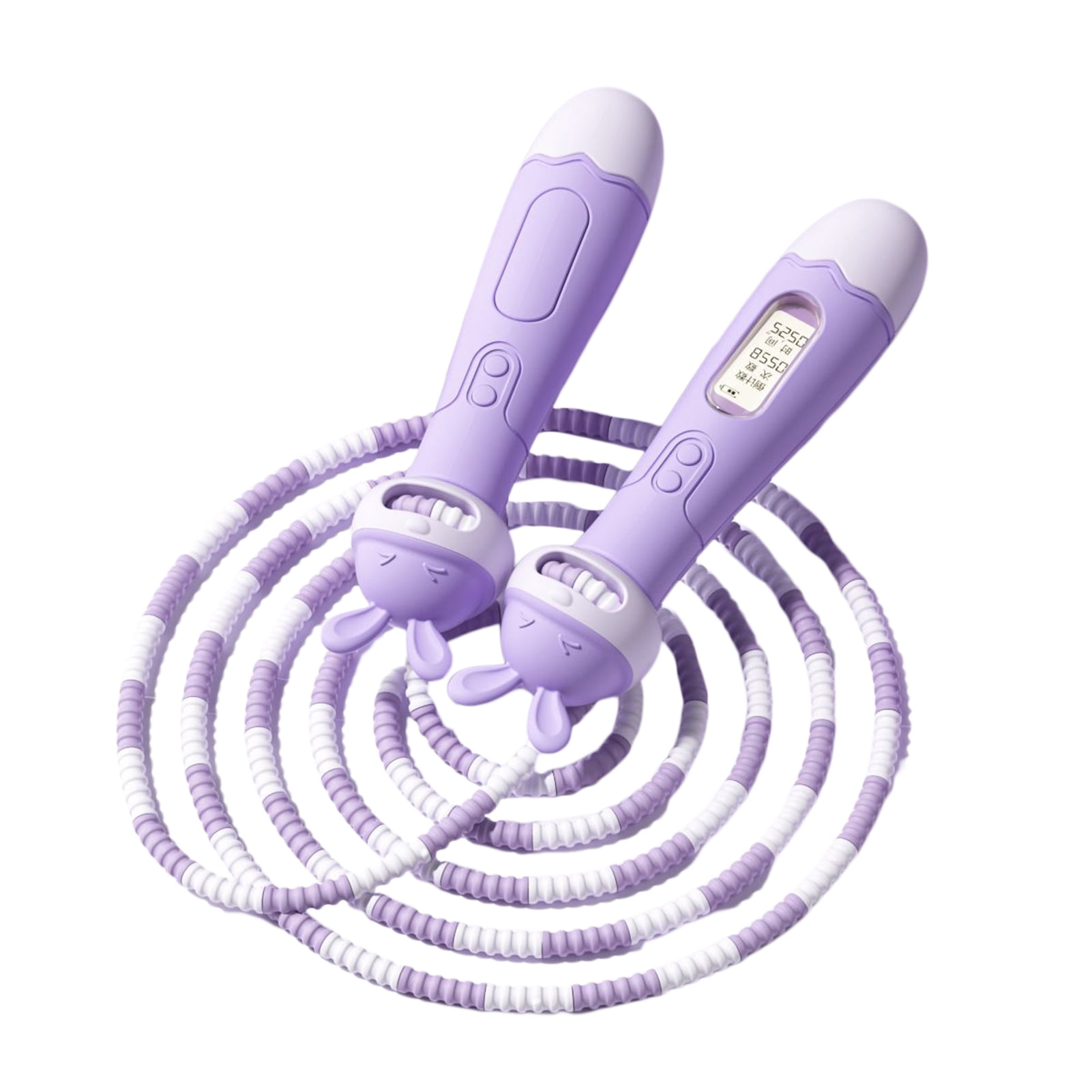 Opolski Jump Rope with Counter Length Adjustable Tangle-free Ergonomic Handle Skipping Rope Workout Fitness Equipment for Kids Purple