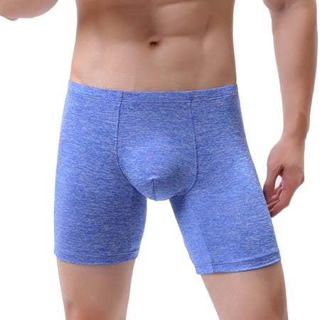 

HEVIRGO U Convex Men Underpants Solid Color Shorts Seamless Mid Waist Boxer Panties for Daily Wear