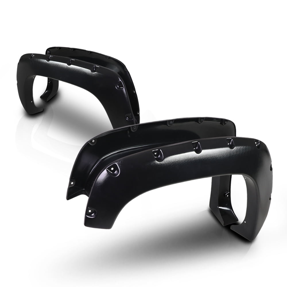 4 Pocket Riveted BoltOn Style Paintable Black Fender Flares for 1988