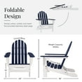 thumbnail image 6 of DuroGreen Folding Adirondack Chairs Made With All-Weather Tangent Lumber, Set of 4, Oversized, High End Patio Furniture for Porch, Lawn, Deck, or Fire Pit, No Maintenance, USA Made, White with Navy, 6 of 7