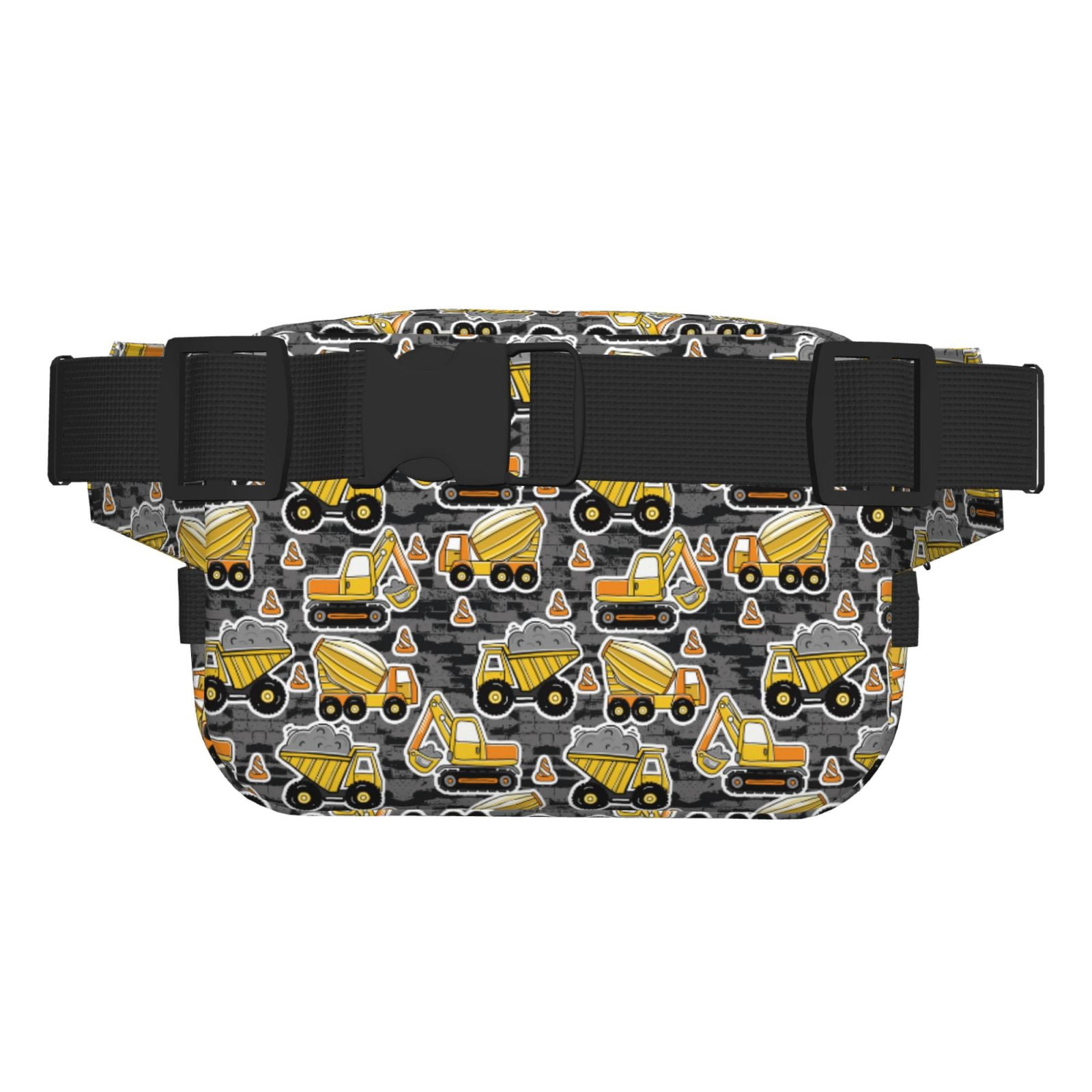 Picia Excavator At Work Print Square Double-Layer Waist Bag Mini Adjustable Waist Belt Bag Exercise Running Travel Hiking