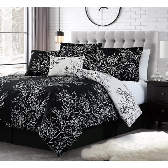 Spirit Linen Home Foliage Print Microfiber Comforter Set (6-Piece)