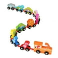 thumbnail image 4 of KTTECTOA Wooden Colorful Dinosaur Transportation Animals 11Pcs Train Toys Matching Sequencing Games Educational Learning Counting Set Building Blocks Kit Clearance Outdoor Toys Canada Days, 4 of 8