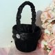 thumbnail image 4 of 4pcs Black Satin Wedding Materials Set Flower Girl Basket + Ring Carrier Pillow + Guest Book + Pen Set, 4 of 4