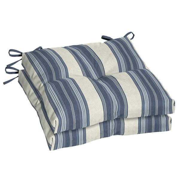 Better Homes Gardens Blue Stripe 19 X 18 Outdoor Seat Pad 2 Pack Com Better Homes Gardens Blue Stripe 19, Better Homes And Gardens Outdoor Chair Pads
