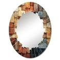 thumbnail image 2 of DESIGN ART Designart "Hardedge Art Earthy Euphony II" Abstract Modern Wall Mirror 24in.x36in., 2 of 4