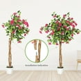 thumbnail image 6 of IDEALHOUSE Pink 6ft Artificial Bougainvillea Tree, Realistic Faux Plant, Tall Silk Flower Potted Plant, Indoor Decorative Tree with White Planter, Curved Twining Trunks, Home, Office, 6 of 8
