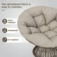 thumbnail image 3 of Swivel Papasan Chair, Wicker Chair, Ergonomic Chair with 360 Degree Rotation, Adjustable Feet and Ultra-Thick Waterproof Cushion for Living Room Bedroom, 41.5 Inch, Brown Cushion, 3 of 9