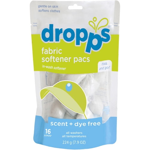 Dropps Scent + Dye Free Fabric Softener Pacs, 16 count